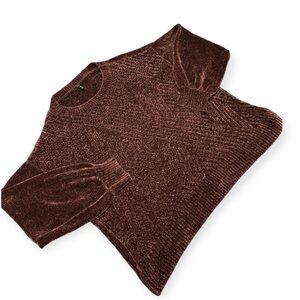 Soyaconcept Chenille Crew Neck Sweater Pullover Maroon Medium Warm Super Soft